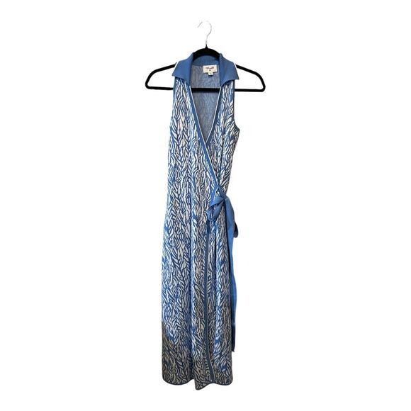 Diane Von Furstenberg for Target Knit Wrap Dress Blue and White size S - Picture 10 of 10